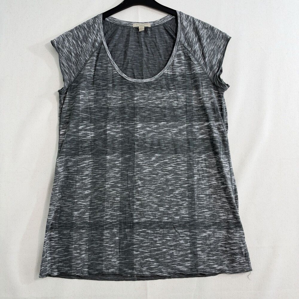 Burberry Brit Grey Nova Check Cap Sleeve Top Tee Women T-Shirt Size XL